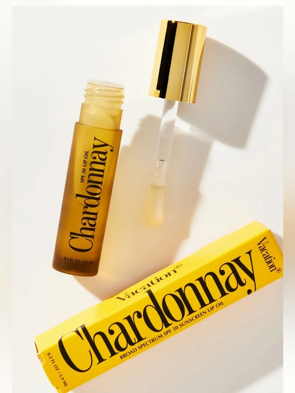 Vacation Chardonnay Lip Oil Bundle Set of 2 SPF 30 Sunscreen Gloss NEW NIB NWT